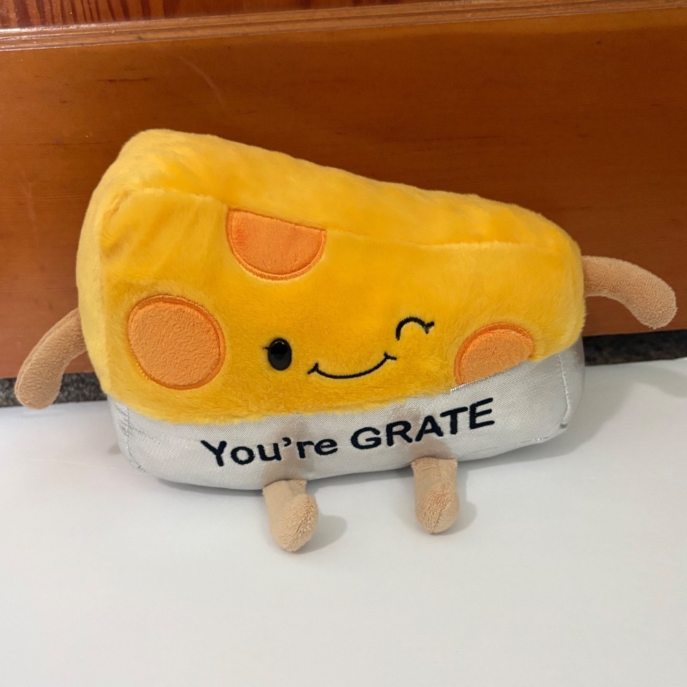 Aurora You're Grate Cheese Wedge Plush Stuffed Animal Yellow Silver